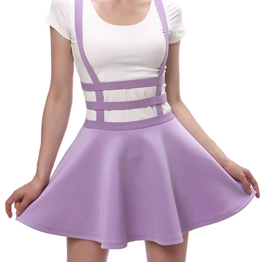 lavender suspender skirt